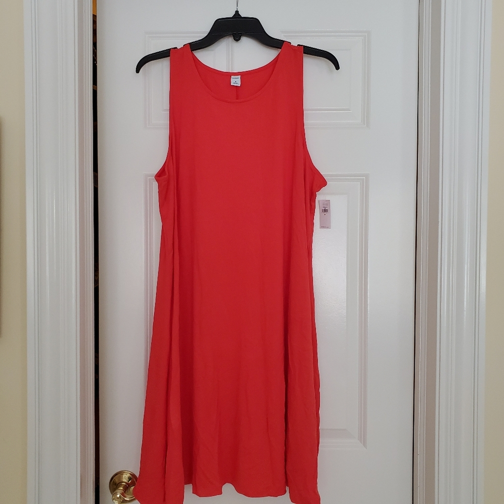 NWT Old Navy Swing Tank Dress - Red XL
